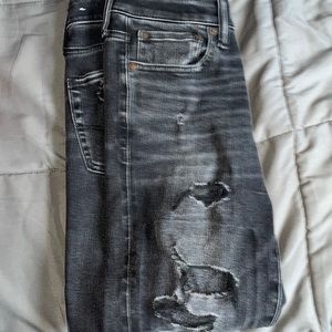 black american eagle mens ripped jeans